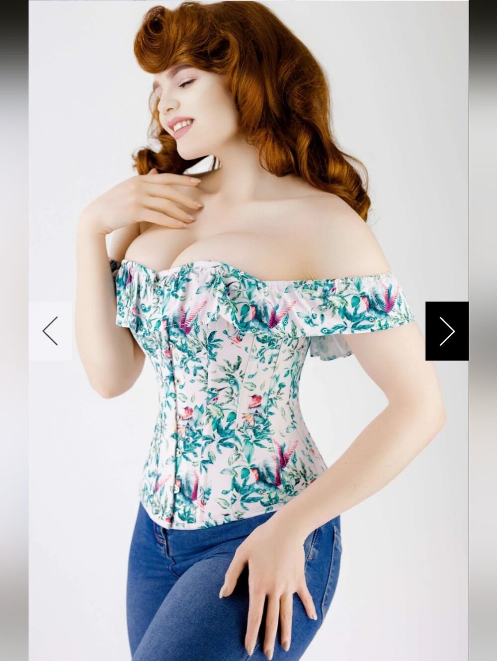 Corset Story Birds Of Paradise Cold Shoulder Cotton Corset Top- UK 10